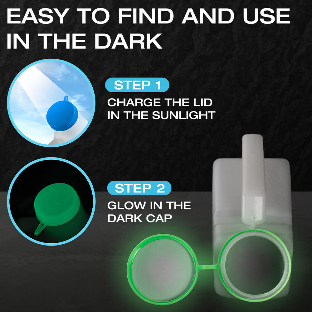 2.1 Tilcare portable urinal for men with glow in the dark lid for easy nighttime use.