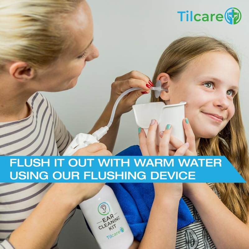 Electric Ear Wax Removal Kit by Tilcare - Rechargeable Ear Cleaning Machine  for Ear Irrigation - Complete Ear Flush Kit for Adults & Kids - Ear Lavage