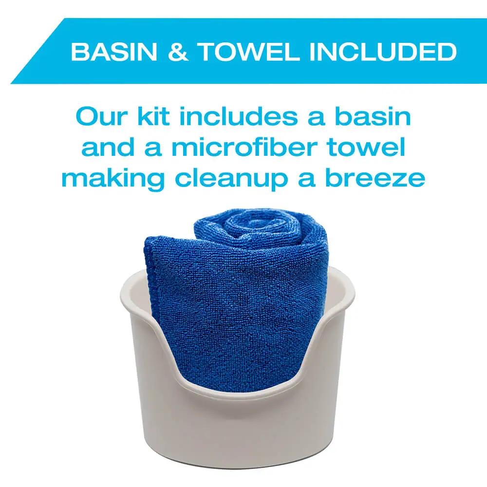 Tilcare Ear Wax Removal Tool comes with basin towel