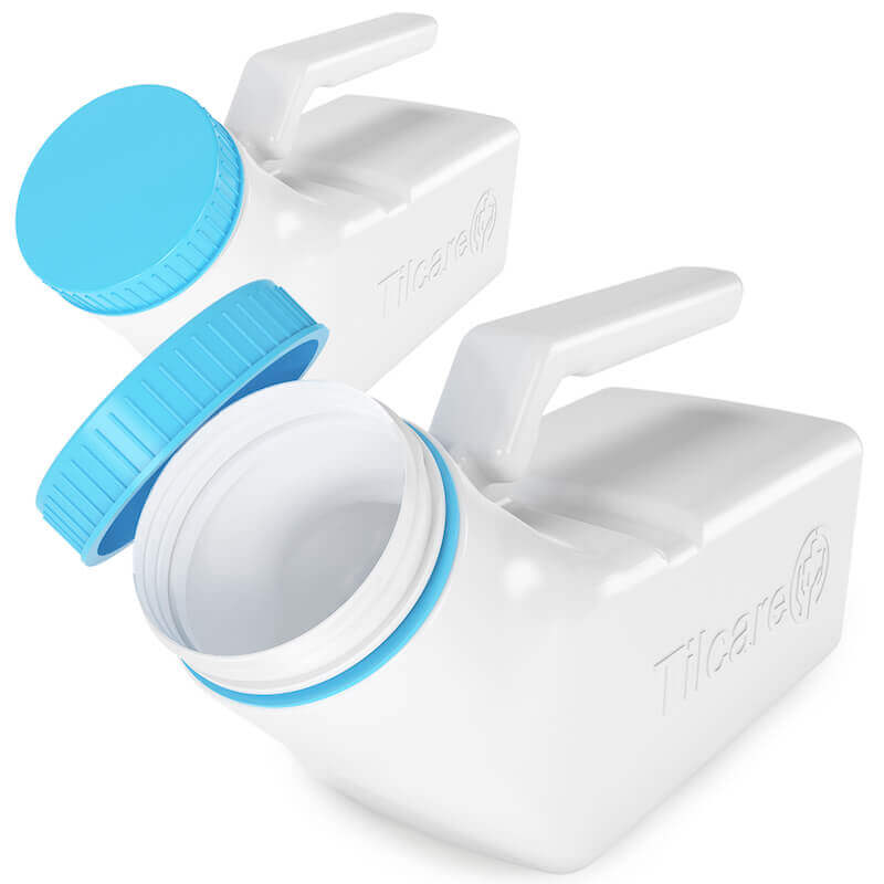 2 packs of Tilcare portable urinal for men with blue cap
