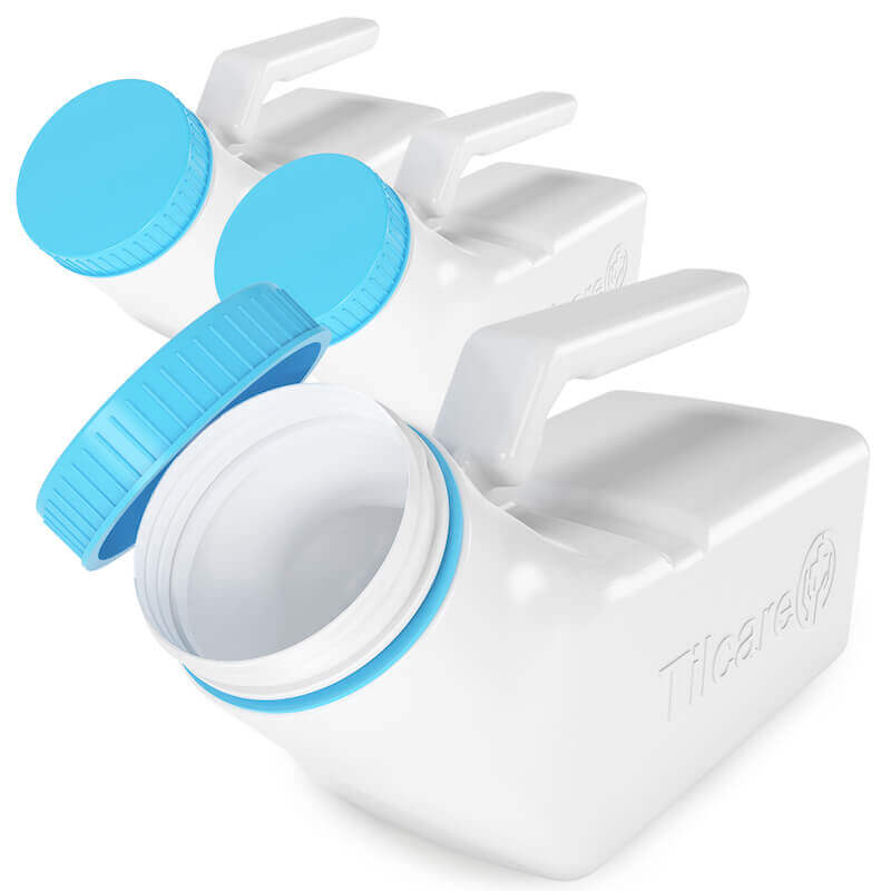 3 packs of Tilcare portable urinal for men with blue cap