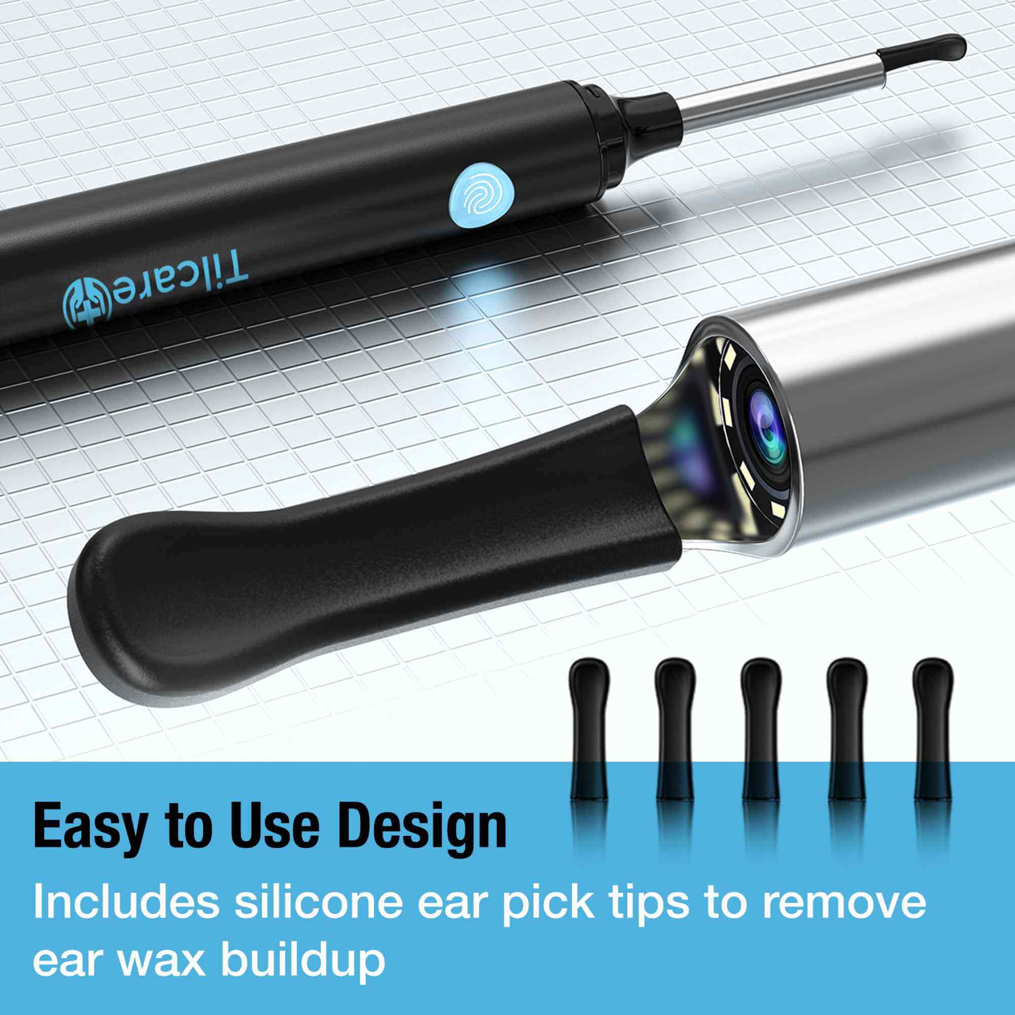 4 Ear Wax Removal Tool with Camera by Tilcare include silicone ear pick tips