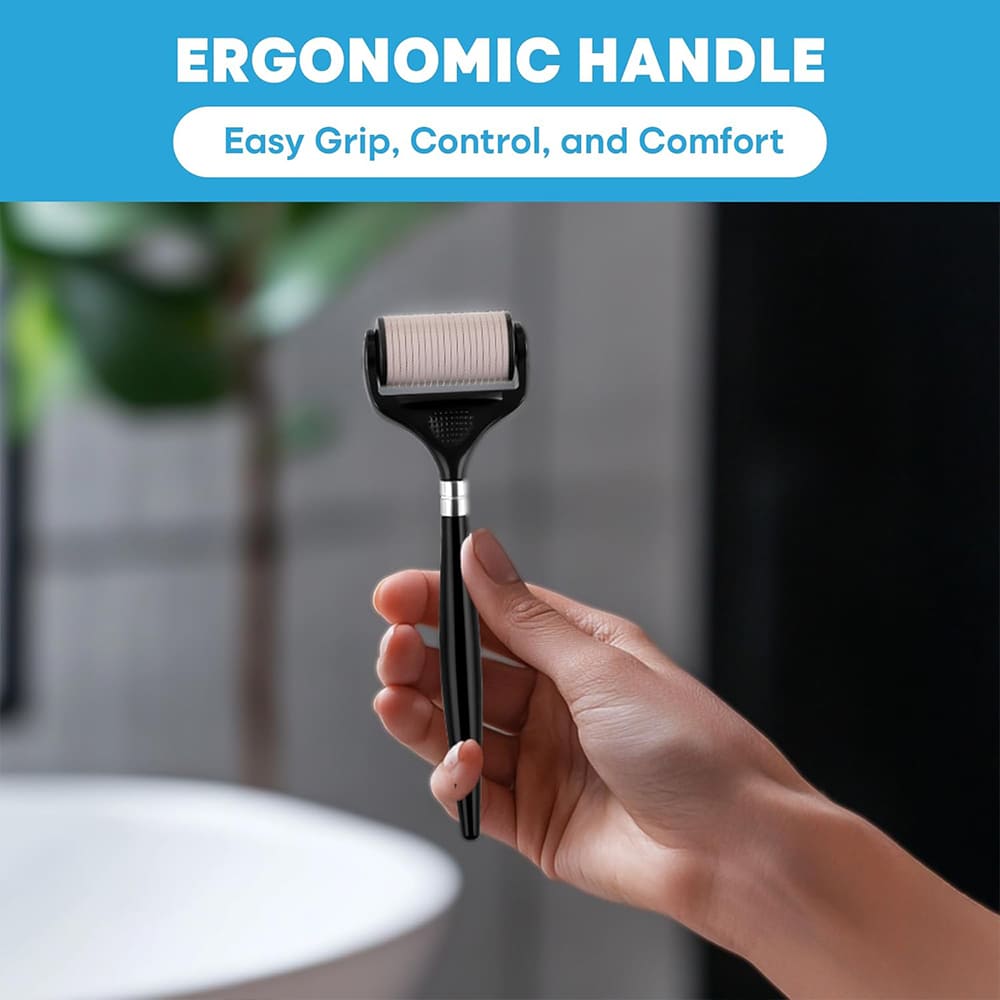 Peach Derma Roller comes with ergonomic handle which is easy to control