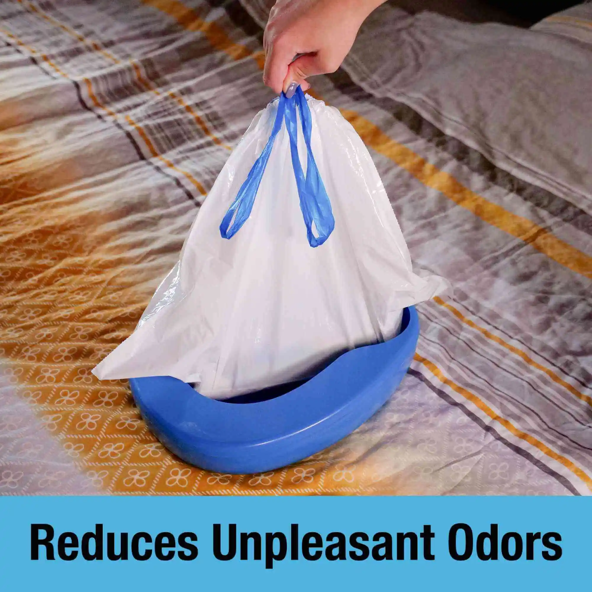 Bedpan Set with liners removes unpleasant odors