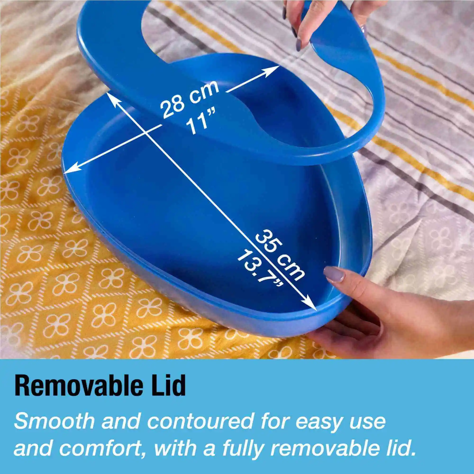 Bedpan Set with liners comes with removable lid